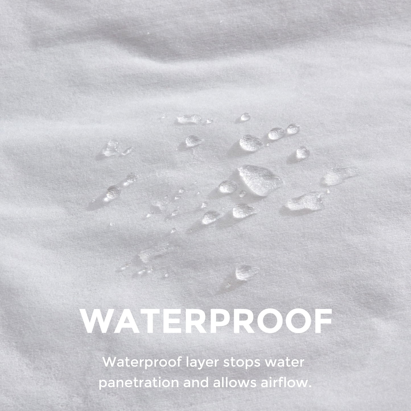 White Quilted Fitted Mattress Pad Cover with Deep Pocket, Waterproof Mattress Protector, Cloud Soft Down Alternative Mattress Cover, Machine Washable