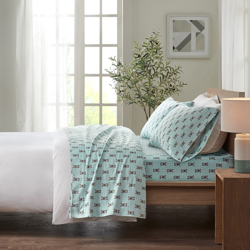 Cozy Cotton Flannel Printed Sheet Set
