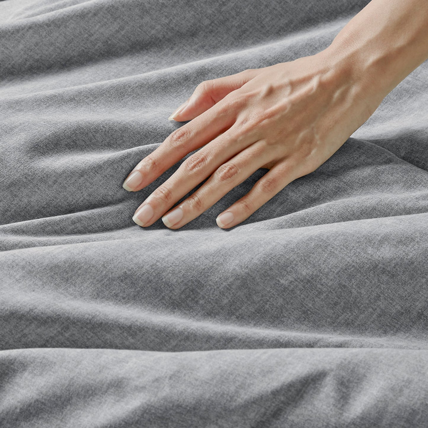 Chambray Print Microfiber Comforter Set with Bed Sheets