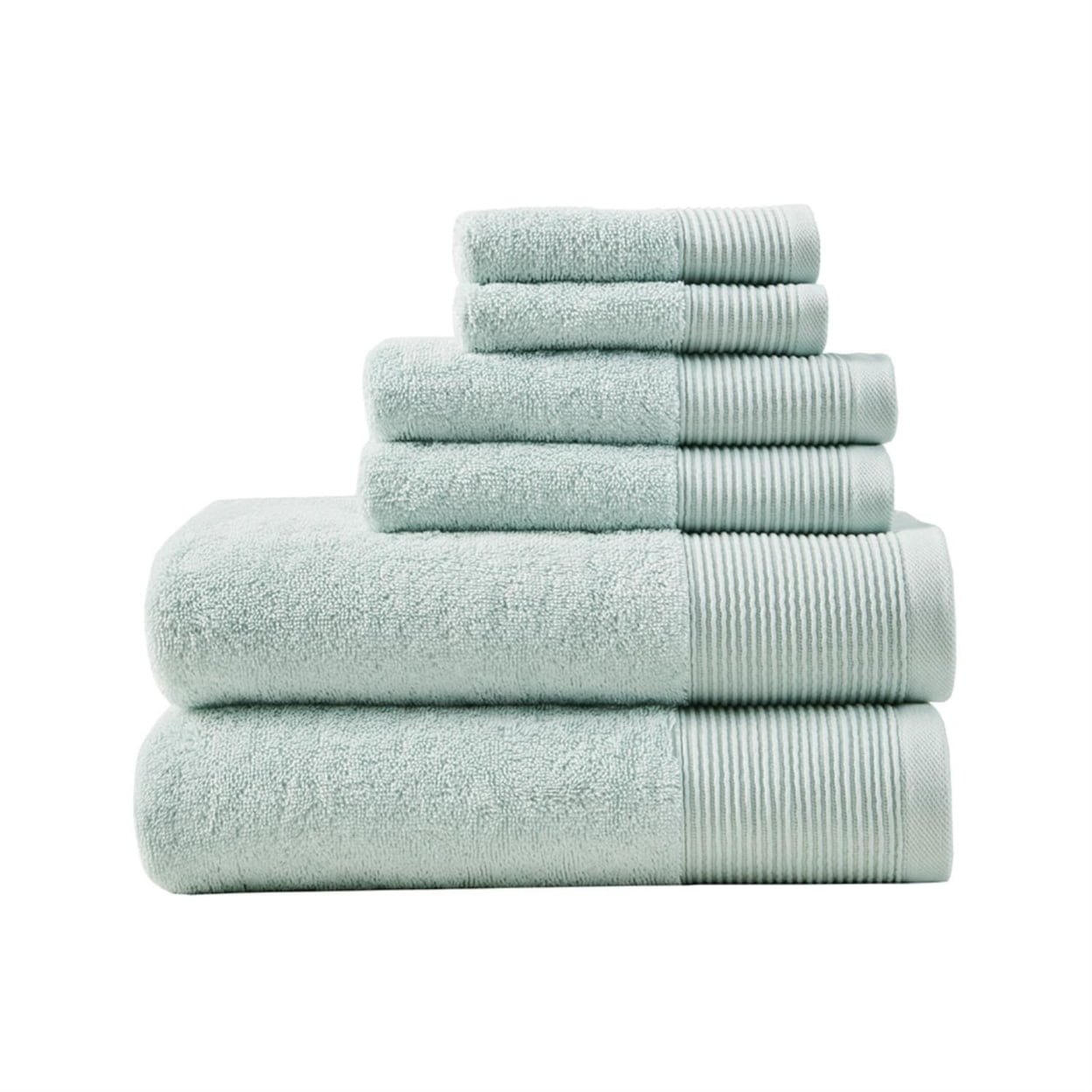 6-Piece Modern Cotton and Tencel Lyocel Towel Set