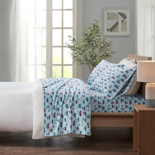 Cozy Cotton Flannel Printed Sheet Set