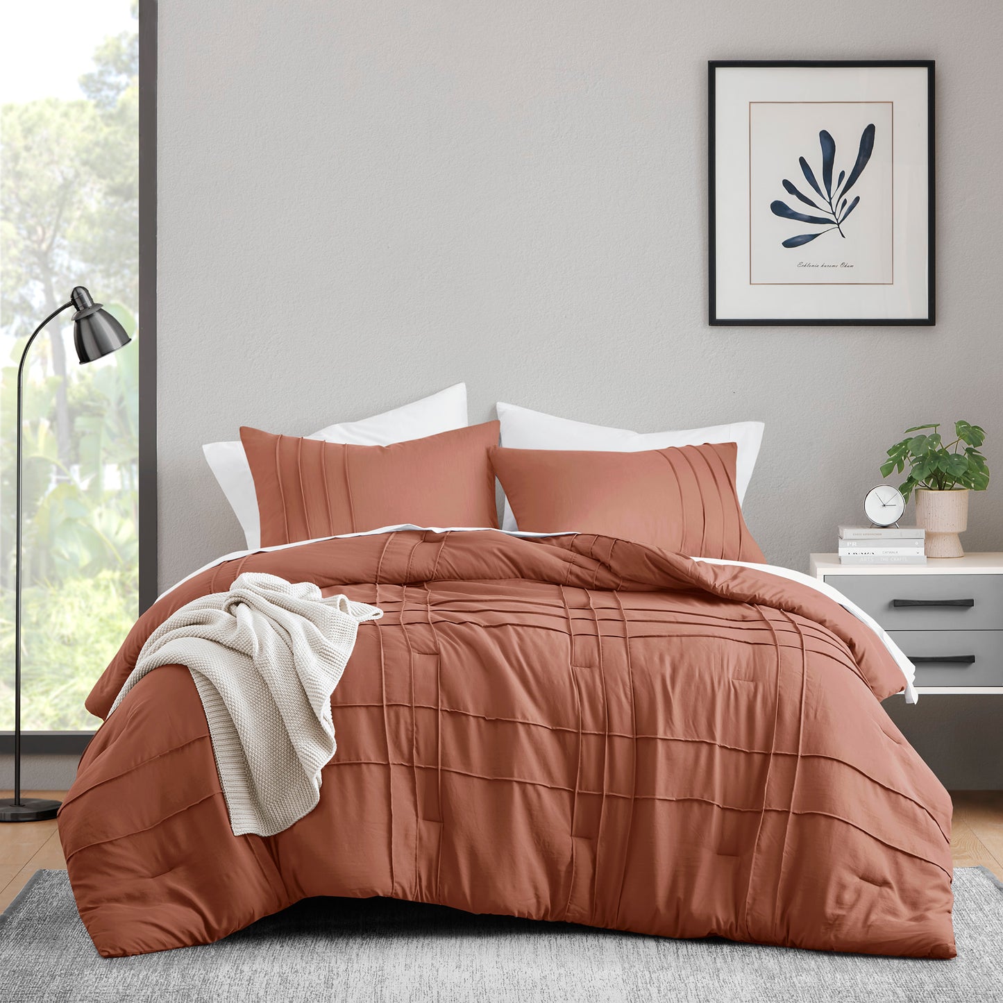 Soft Washed Pleated Duvet Cover Set