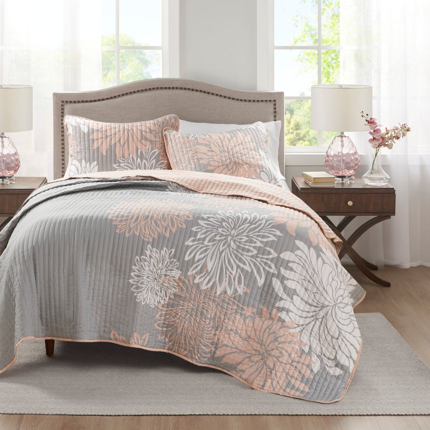 Reversible Breathable Lightweight Coverlet Quilt Set