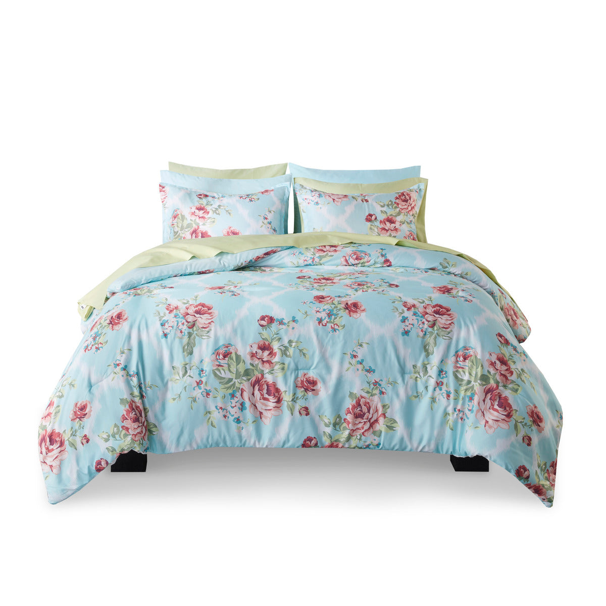 Floral Comforter Bedding Sets with Sheets and Side Pockets