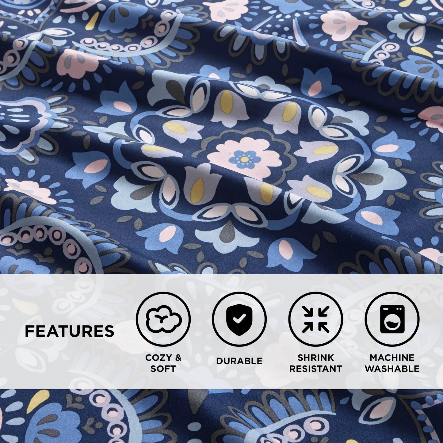 Medallion pattern comforter with Sheet Set