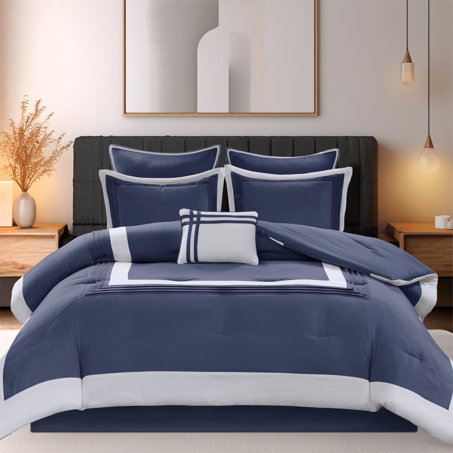 Comforter Set with Matching Sham Soft Hotel Luxurious Bedding