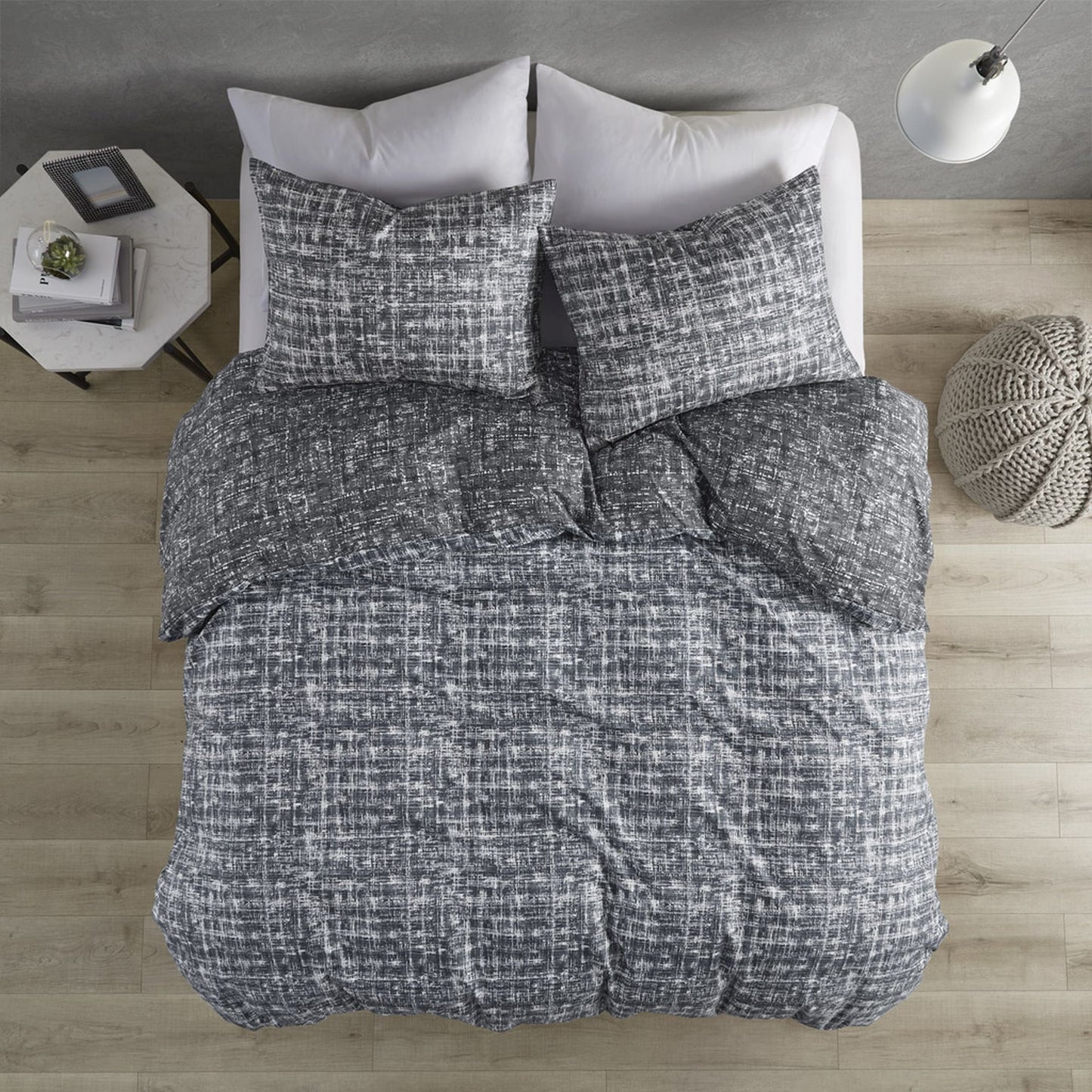 Textured Print Reversible Duvet Cover Set