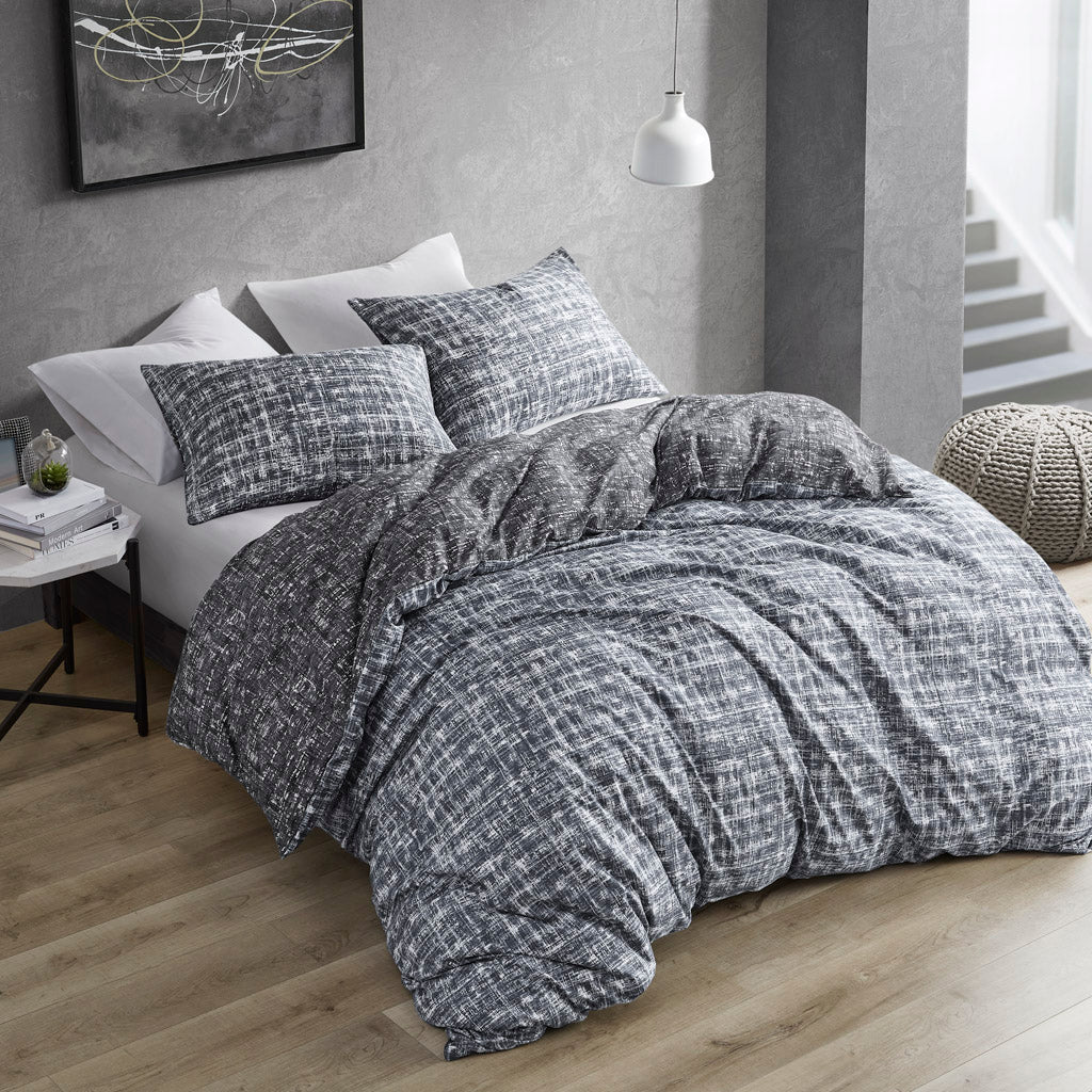 Textured Print Reversible Duvet Cover Set
