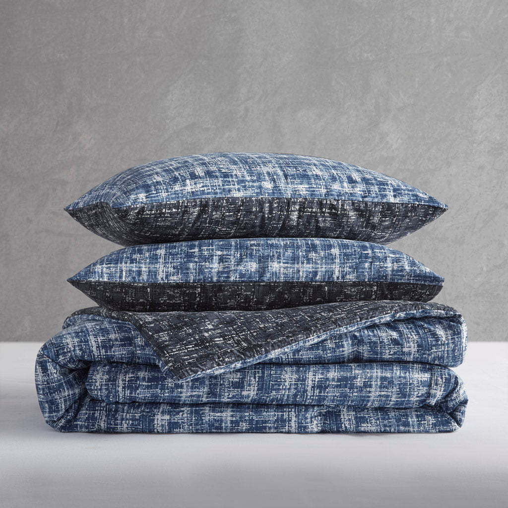 Textured Print Reversible Duvet Cover Set