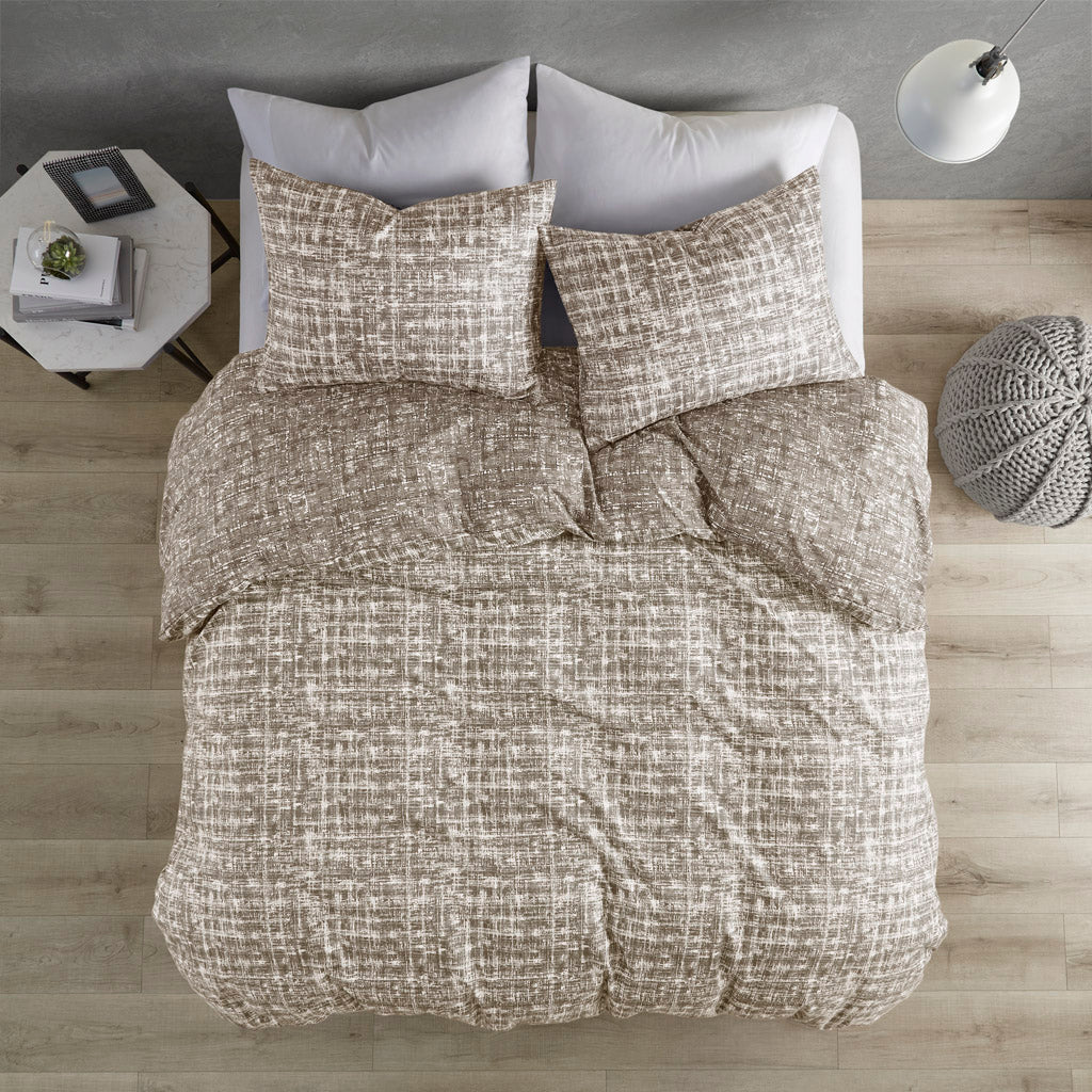 Textured Print Reversible Duvet Cover Set