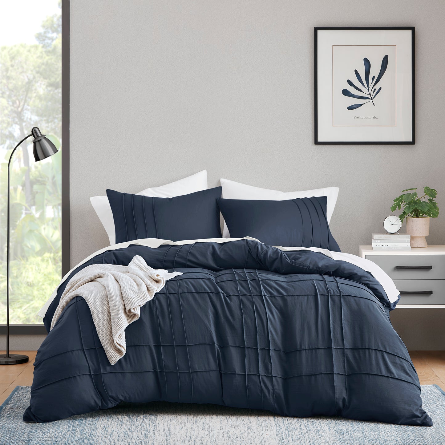 Soft Washed Pleated Duvet Cover Set