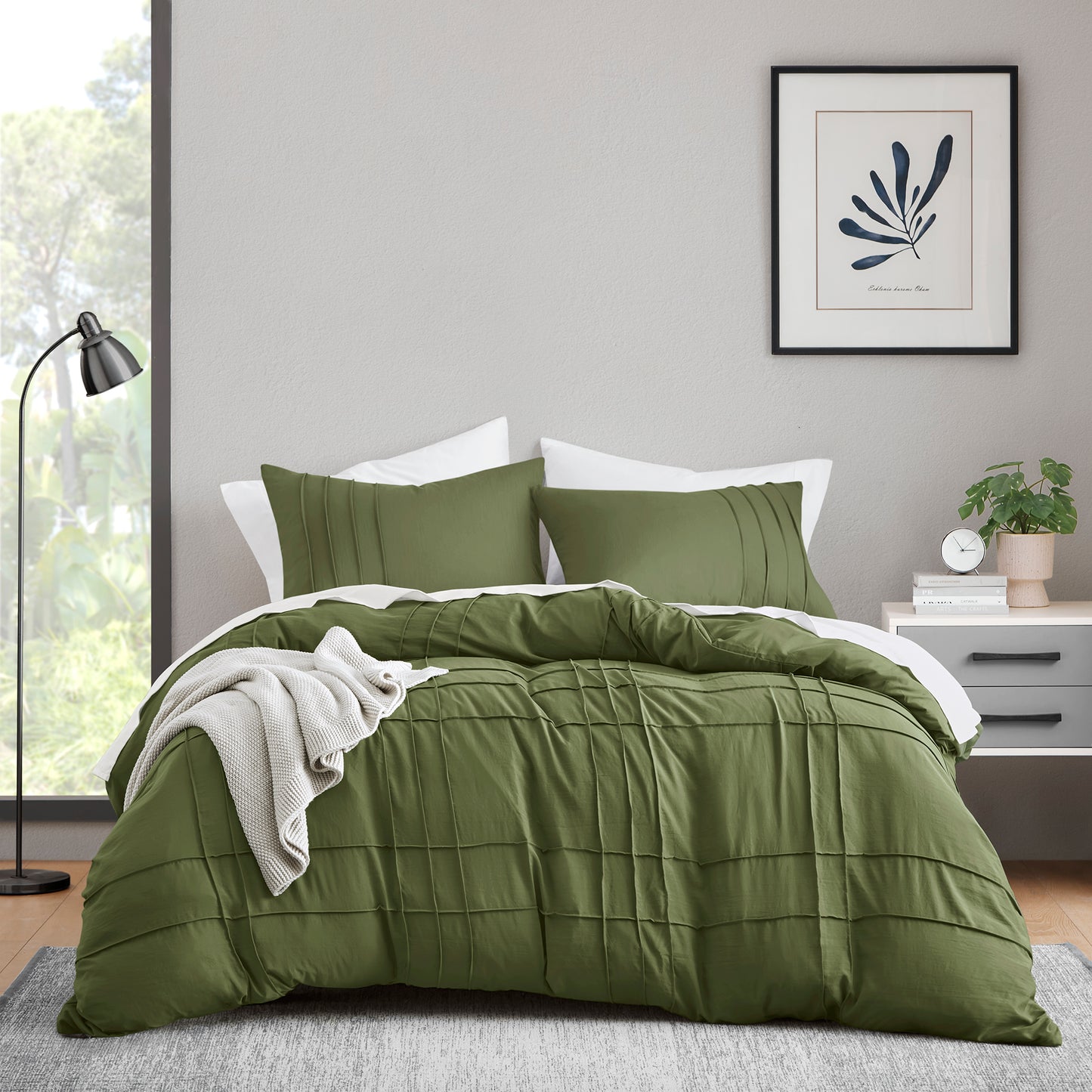 Soft Washed Pleated Duvet Cover Set