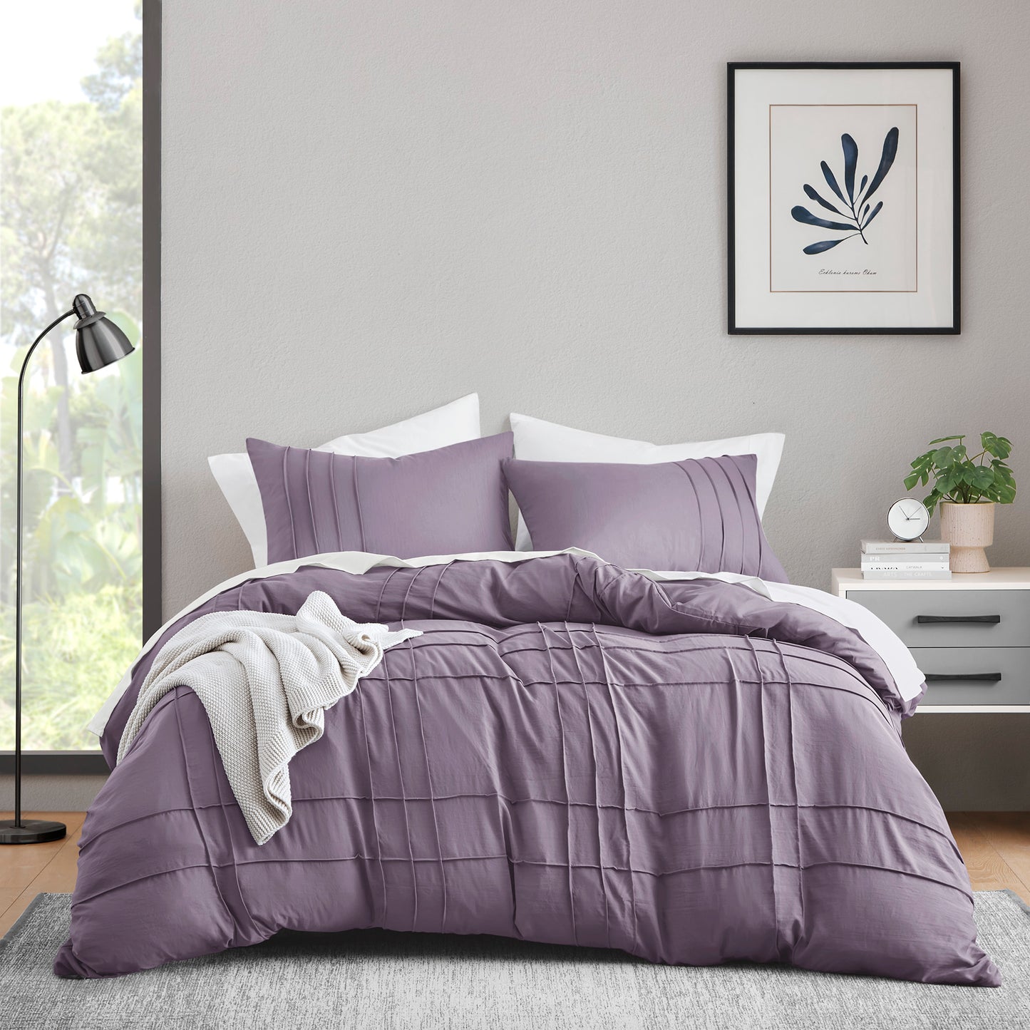 Soft Washed Pleated Duvet Cover Set