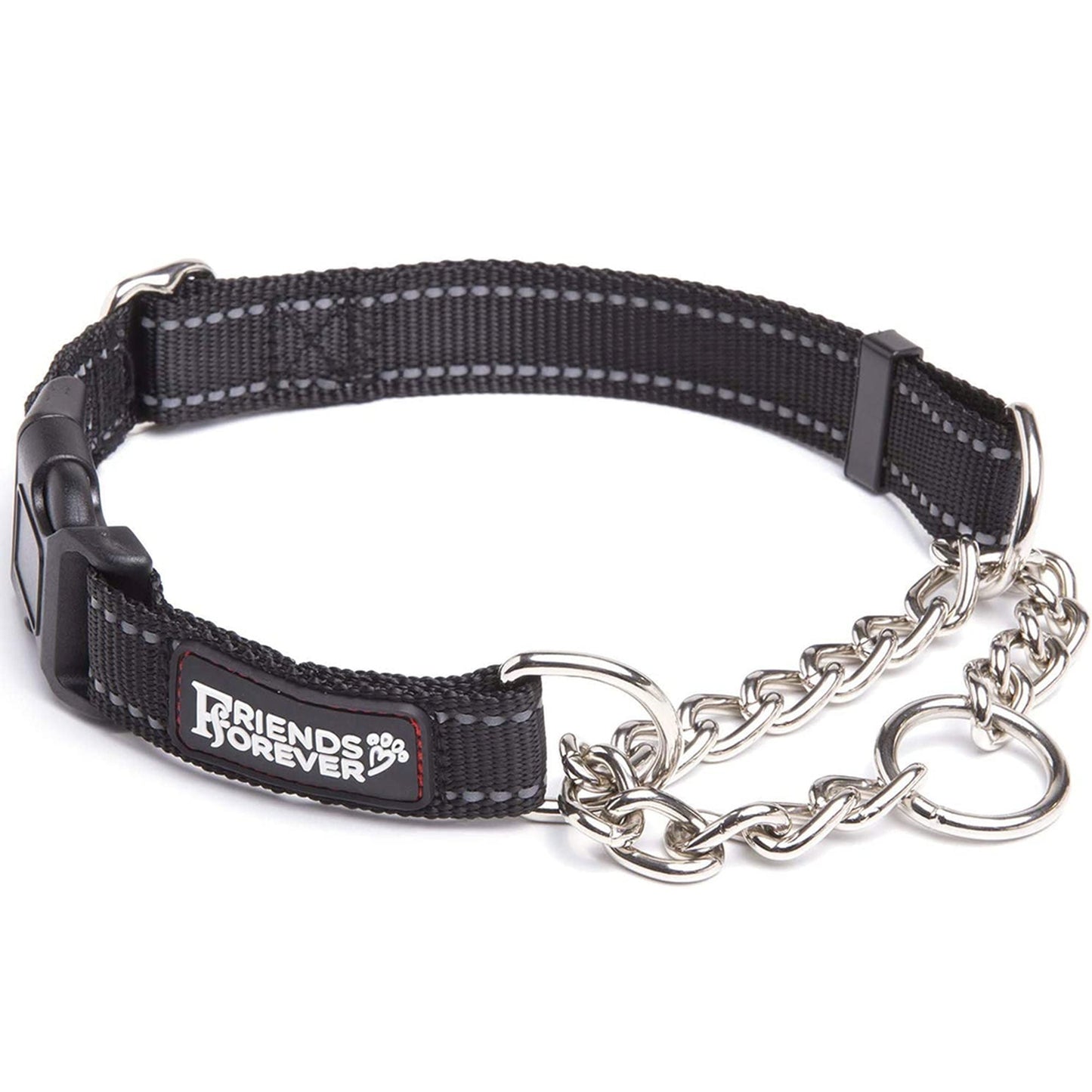 Reflective No Pull Dog Collar for Training Breed Dogs, Black