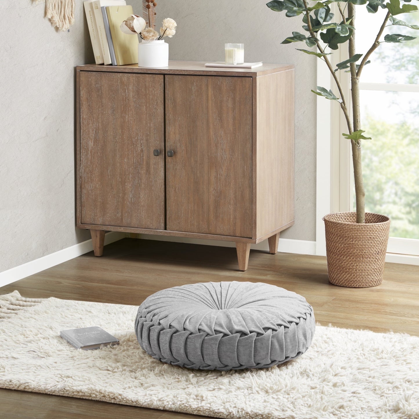 Polyester Chenille Round Floor Pillow