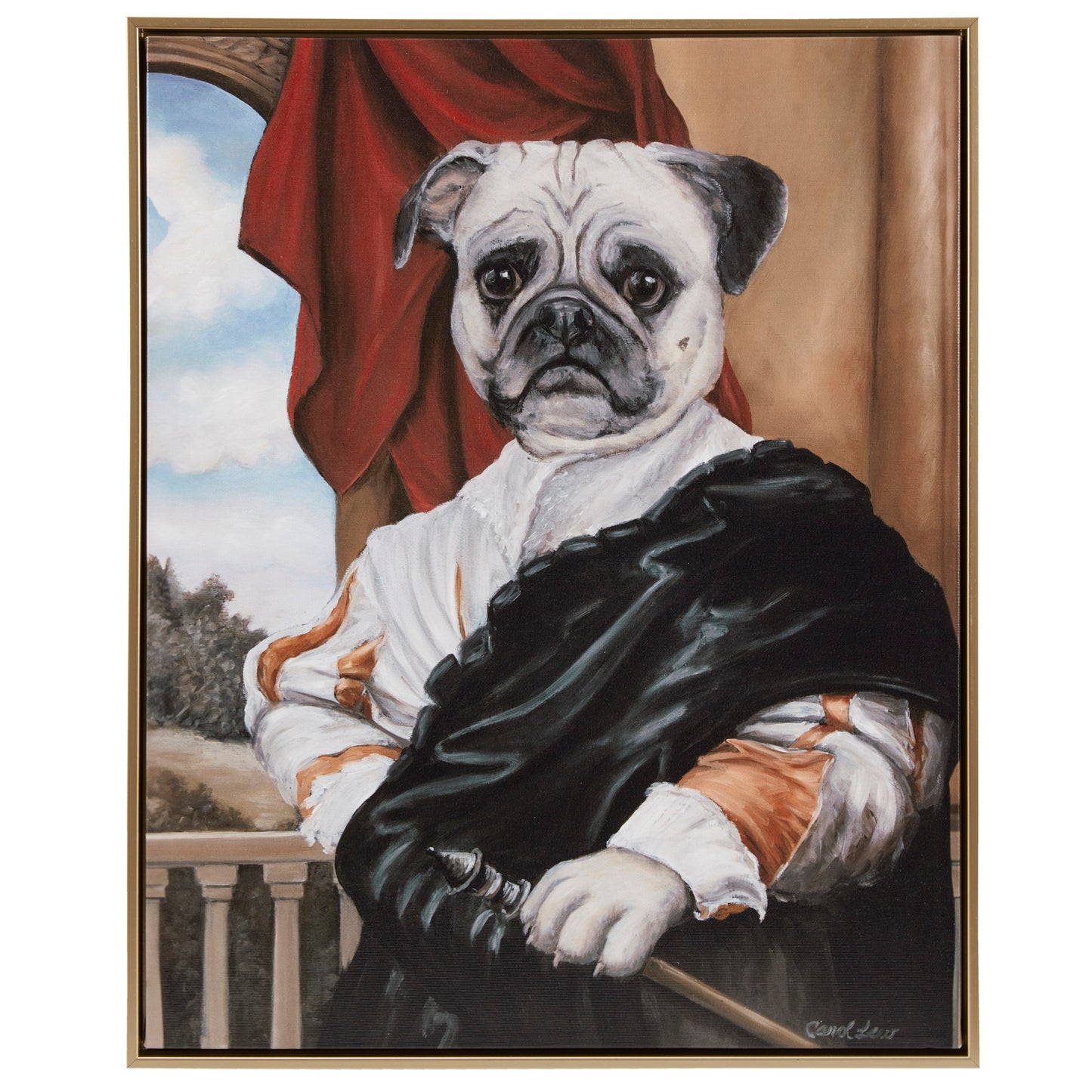 Royal Cat Portrait Renaissance Style Kitty Framed Canvas Wall Art