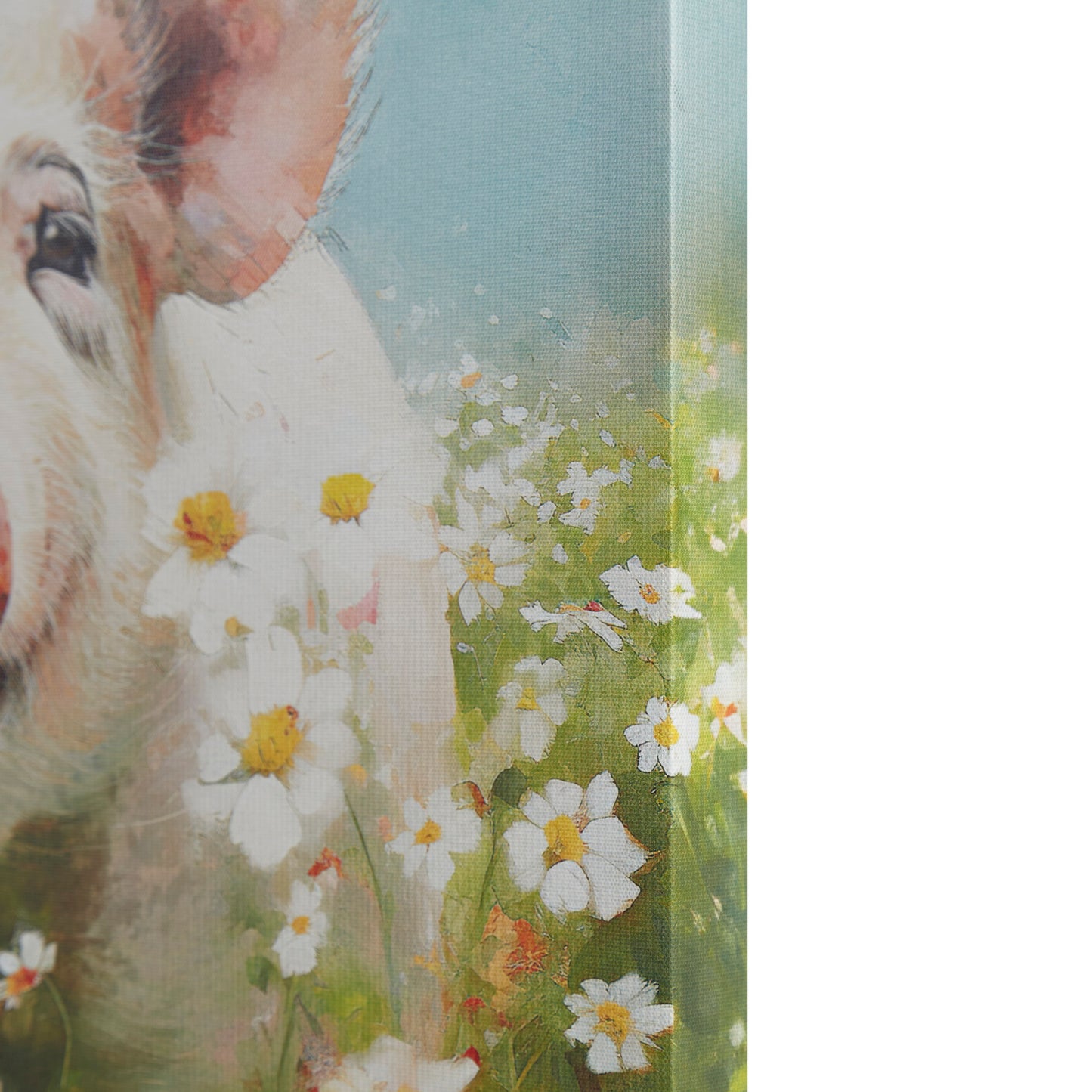 Farmhouse Style Sunshine Animals Pig Printed on Canvas Wall Art
