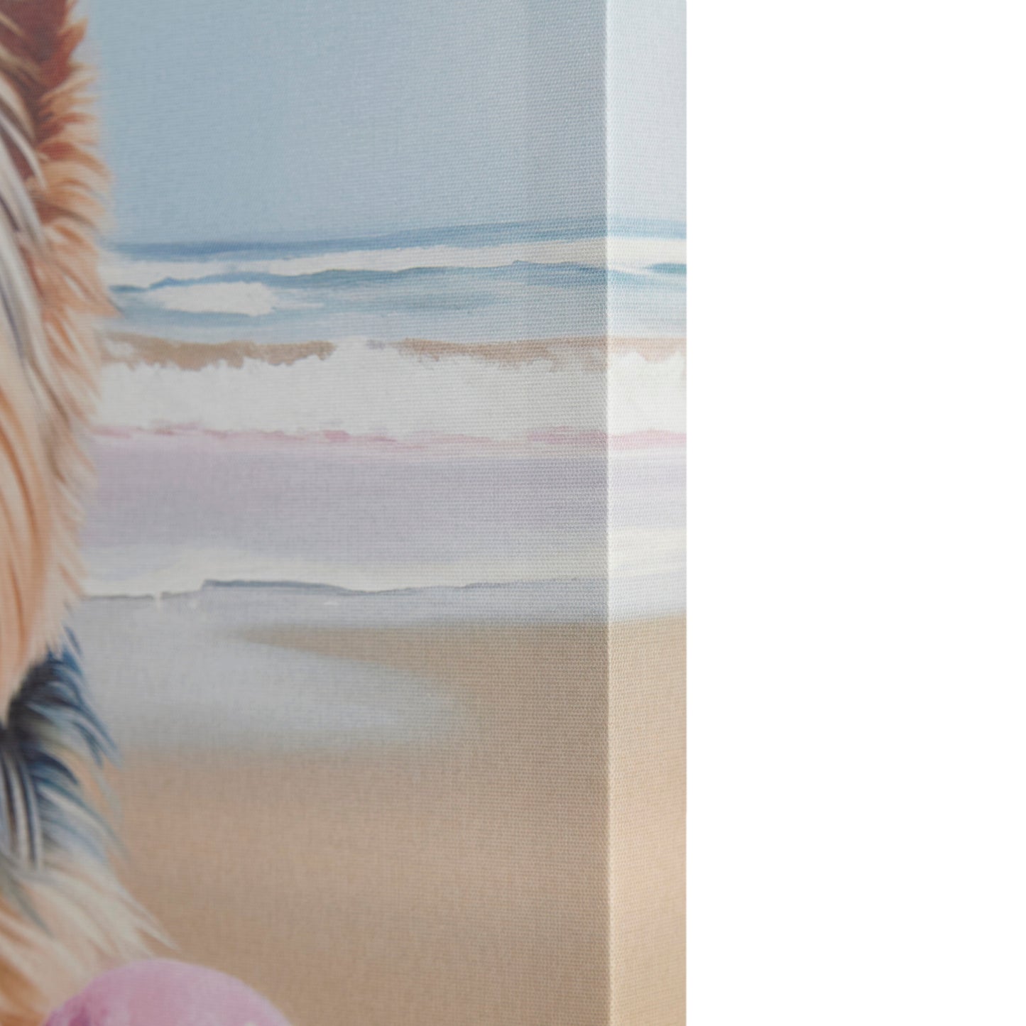 Beach Dogs Playful Yorkie Printed on Canvas Wall Art