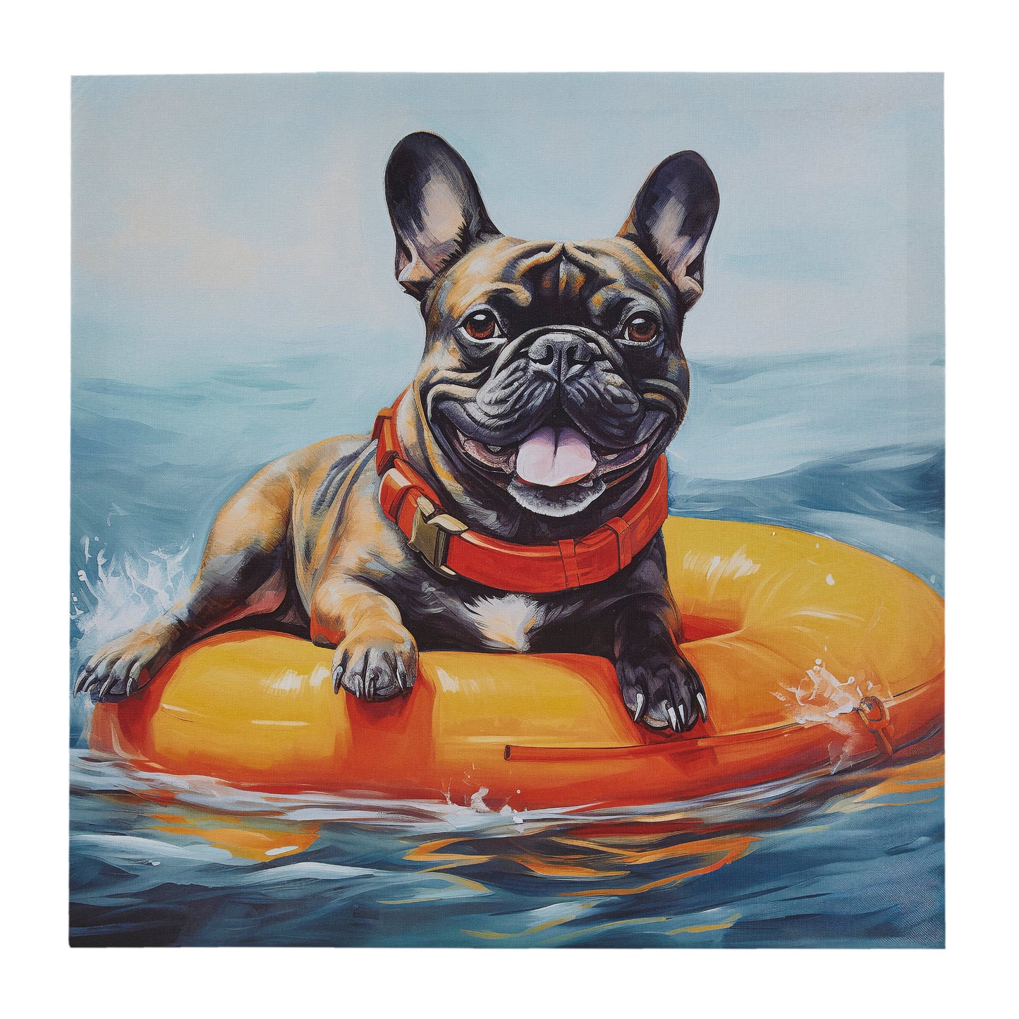 Beach Dogs Playful Yorkie Printed on Canvas Wall Art