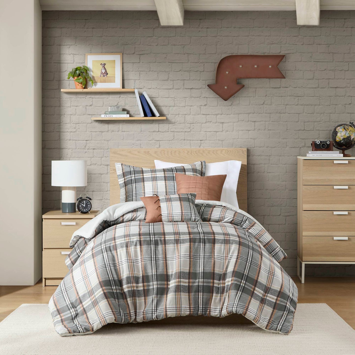 Vintage Plaid Duvet Cover Set