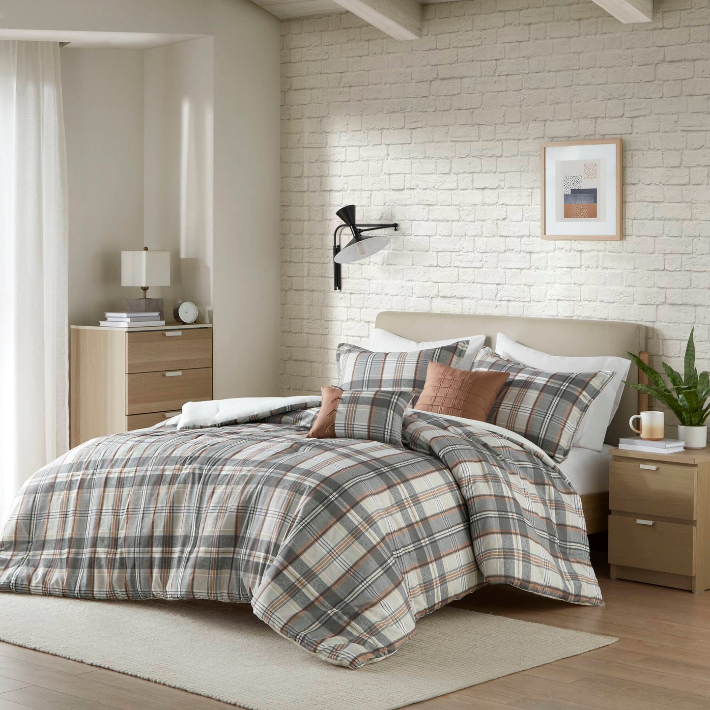 Vintage Plaid Duvet Cover Set