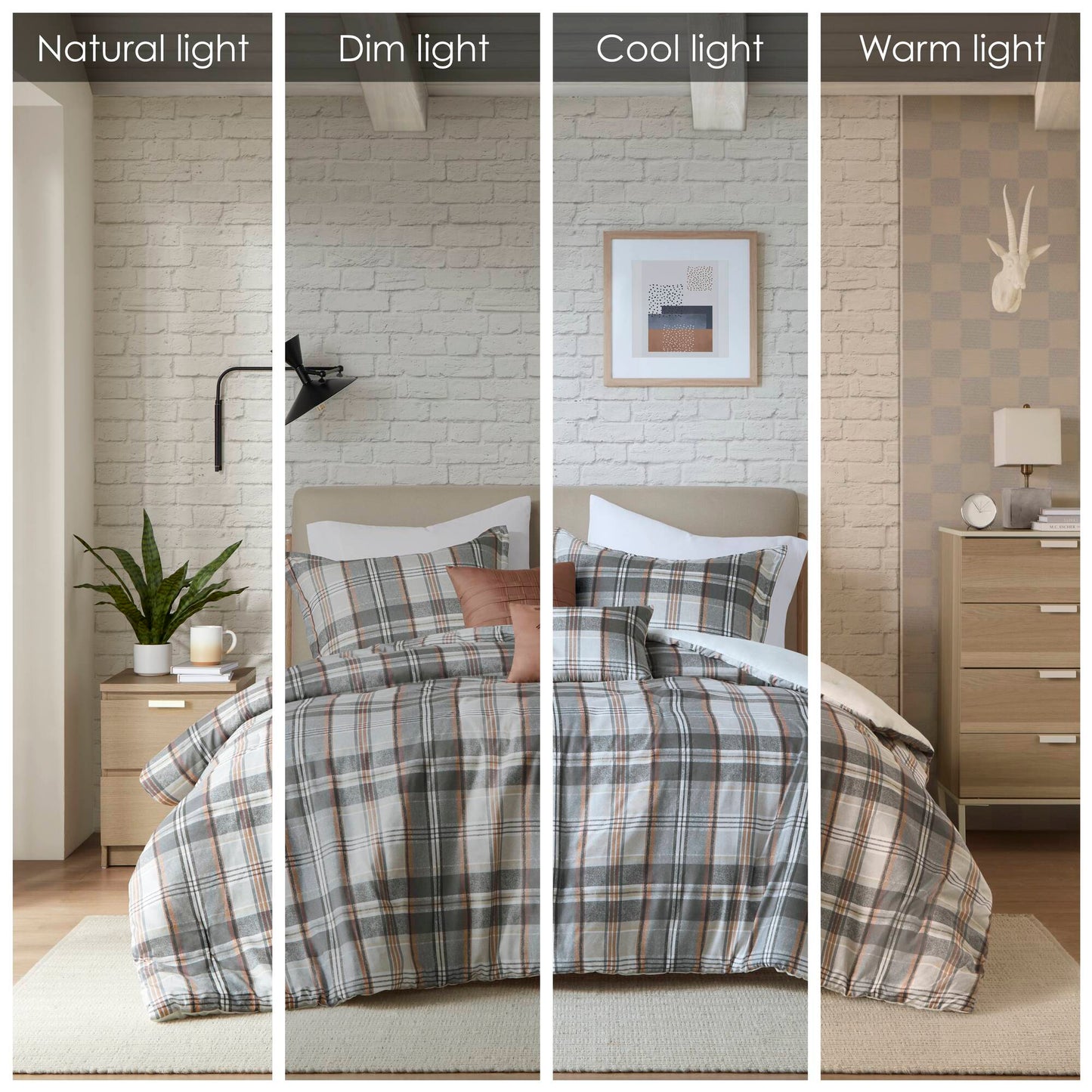 Vintage Plaid Duvet Cover Set