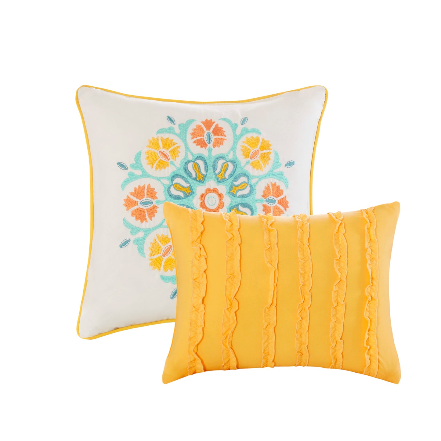 Floral medallions and bird motifs Comforter Bedding Set