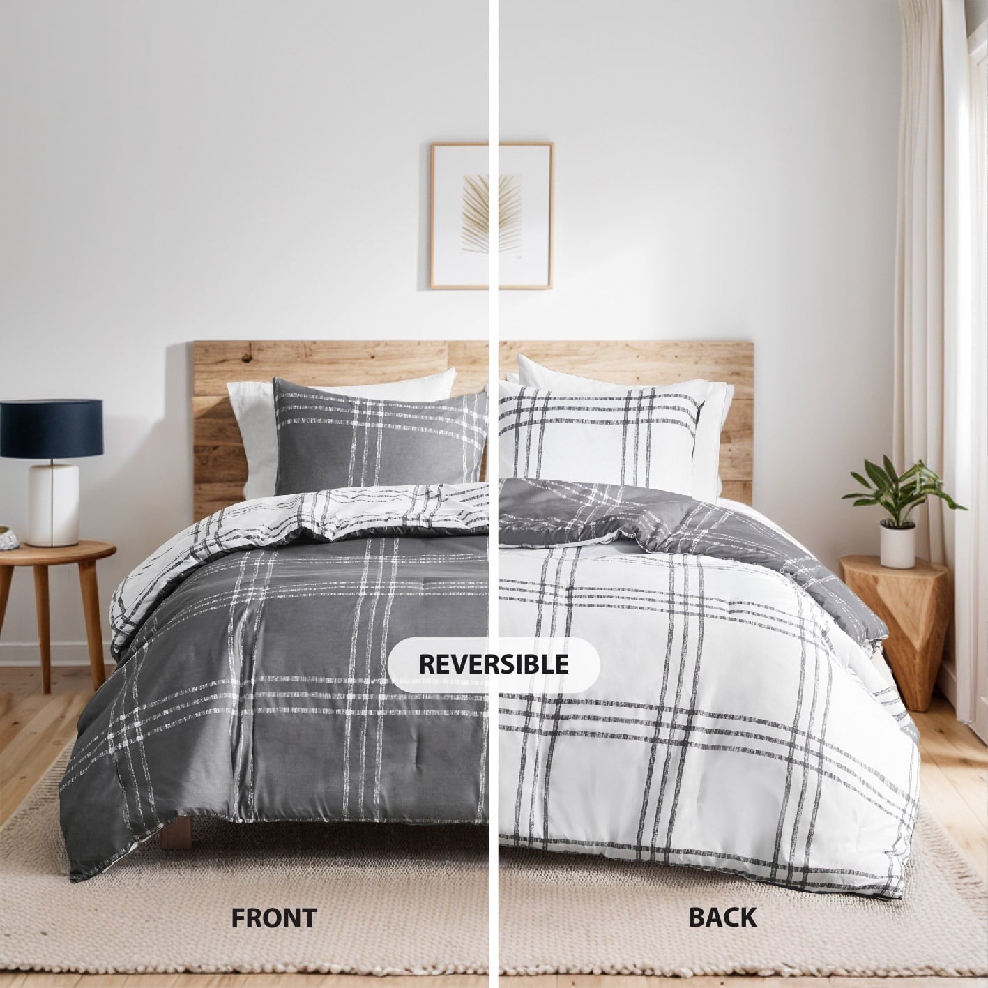Plaid Reversible Comforter Set