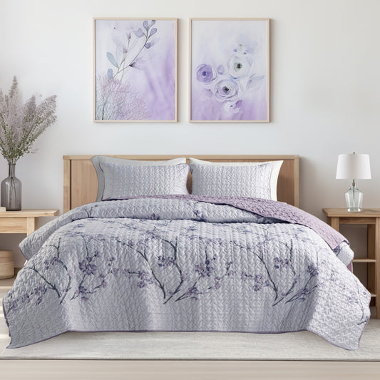 Reversible Lightweight Vermicelli Stitching Bedspread