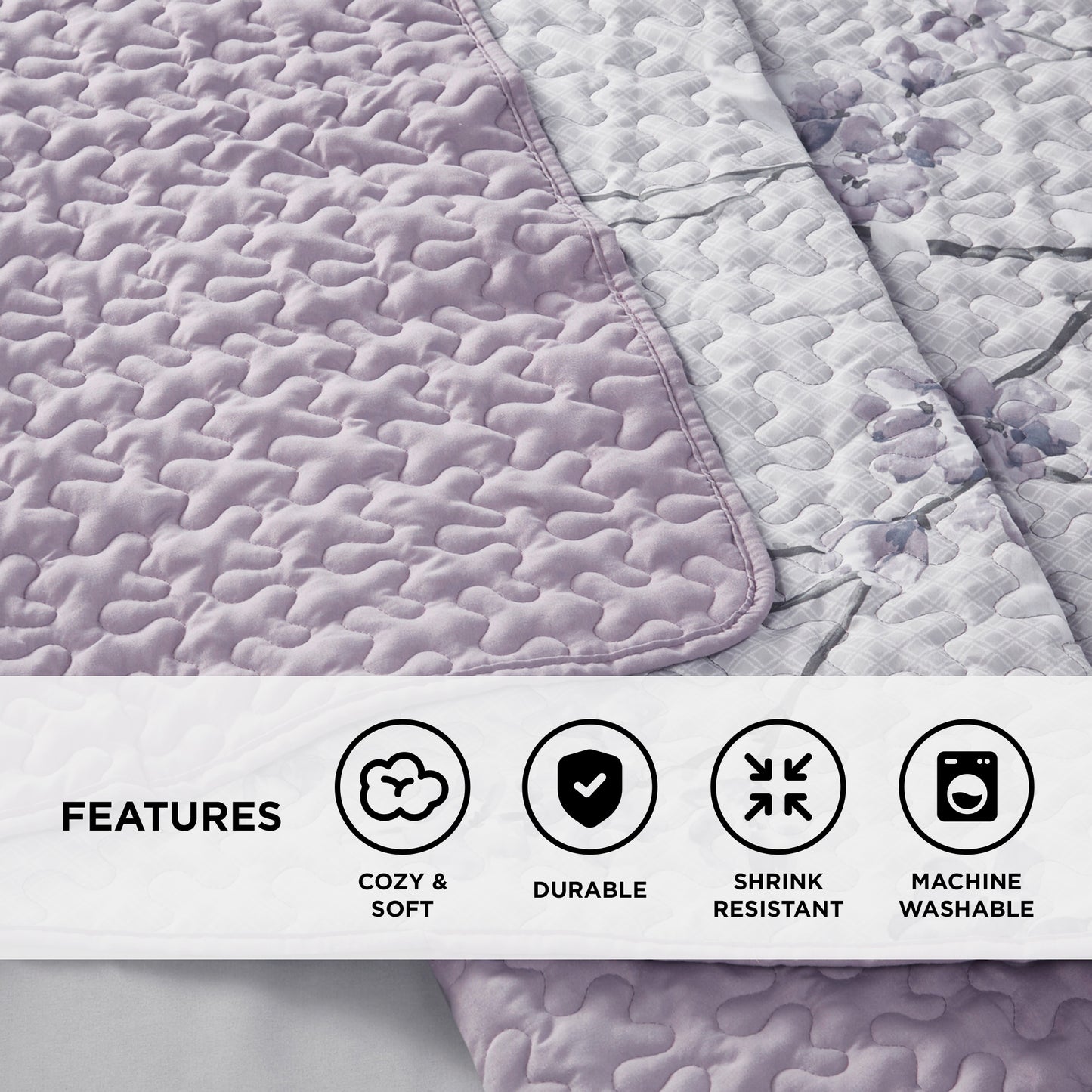 Reversible Lightweight Vermicelli Stitching Bedspread