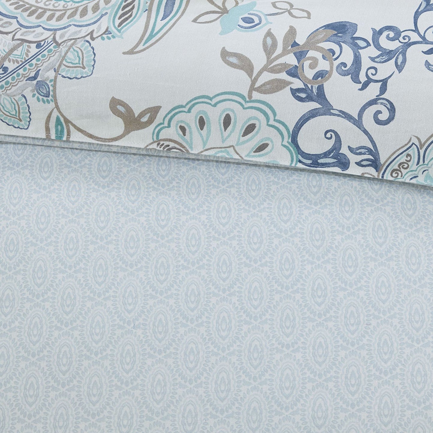 Cotton Floral Printed Reversible Duvet Cover Set
