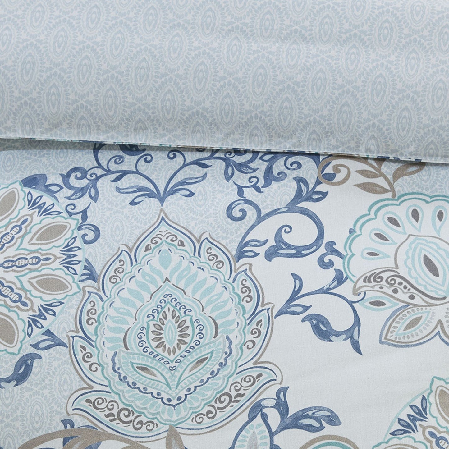 Cotton Floral Printed Reversible Duvet Cover Set