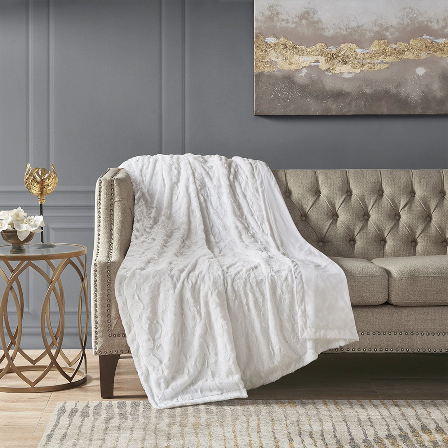 Oversized Long Faux Fur Soft Throw Blanket for Bed Sofa Couch