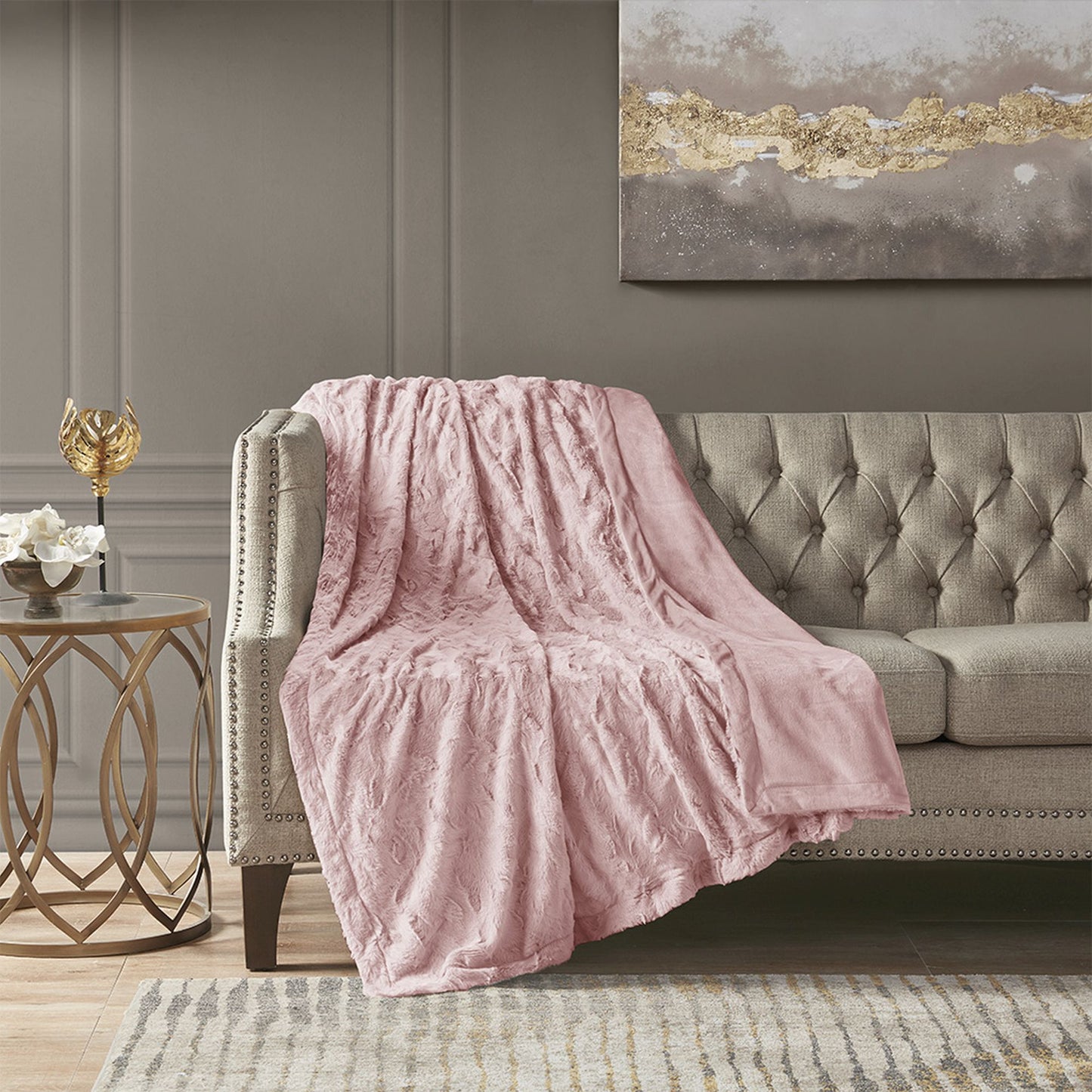 Oversized Long Faux Fur Soft Throw Blanket for Bed Sofa Couch