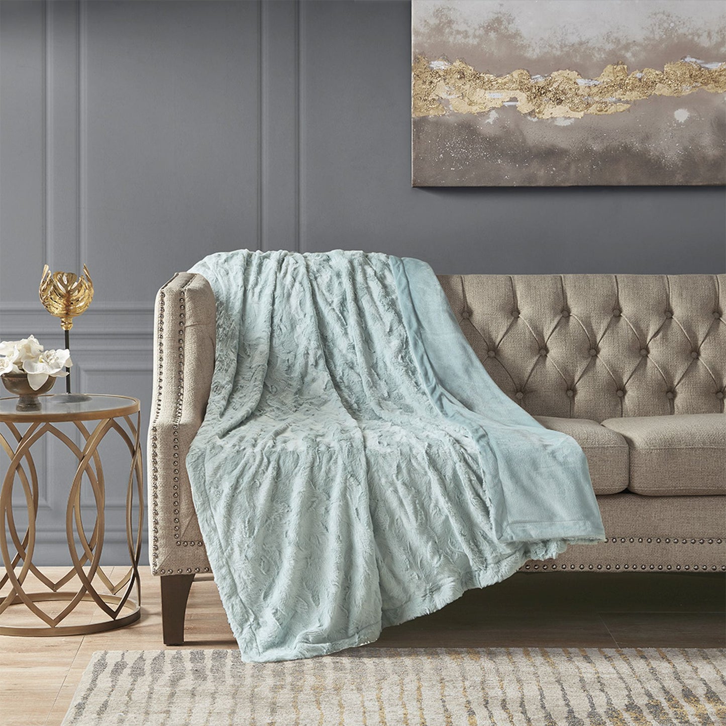 Oversized Long Faux Fur Soft Throw Blanket for Bed Sofa Couch
