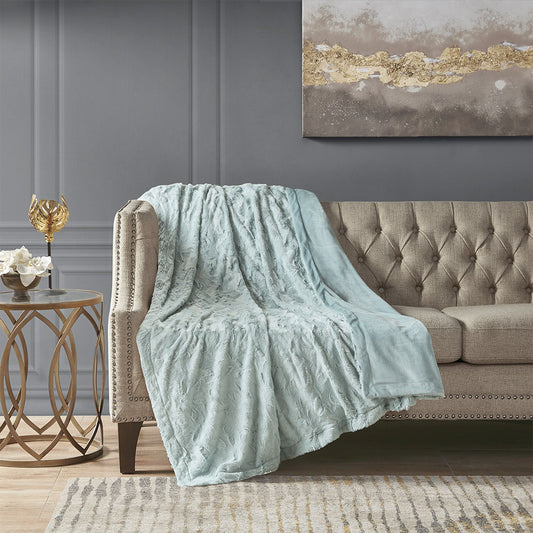 Oversized Long Faux Fur Soft Throw Blanket for Bed Sofa Couch