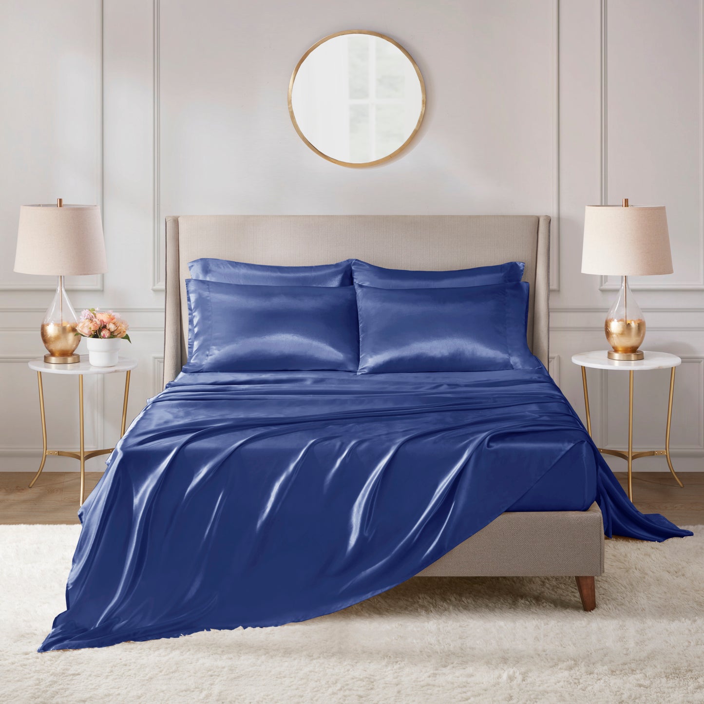 Satin Luxury Wrinkle Free Sheet Set with Pillowcases