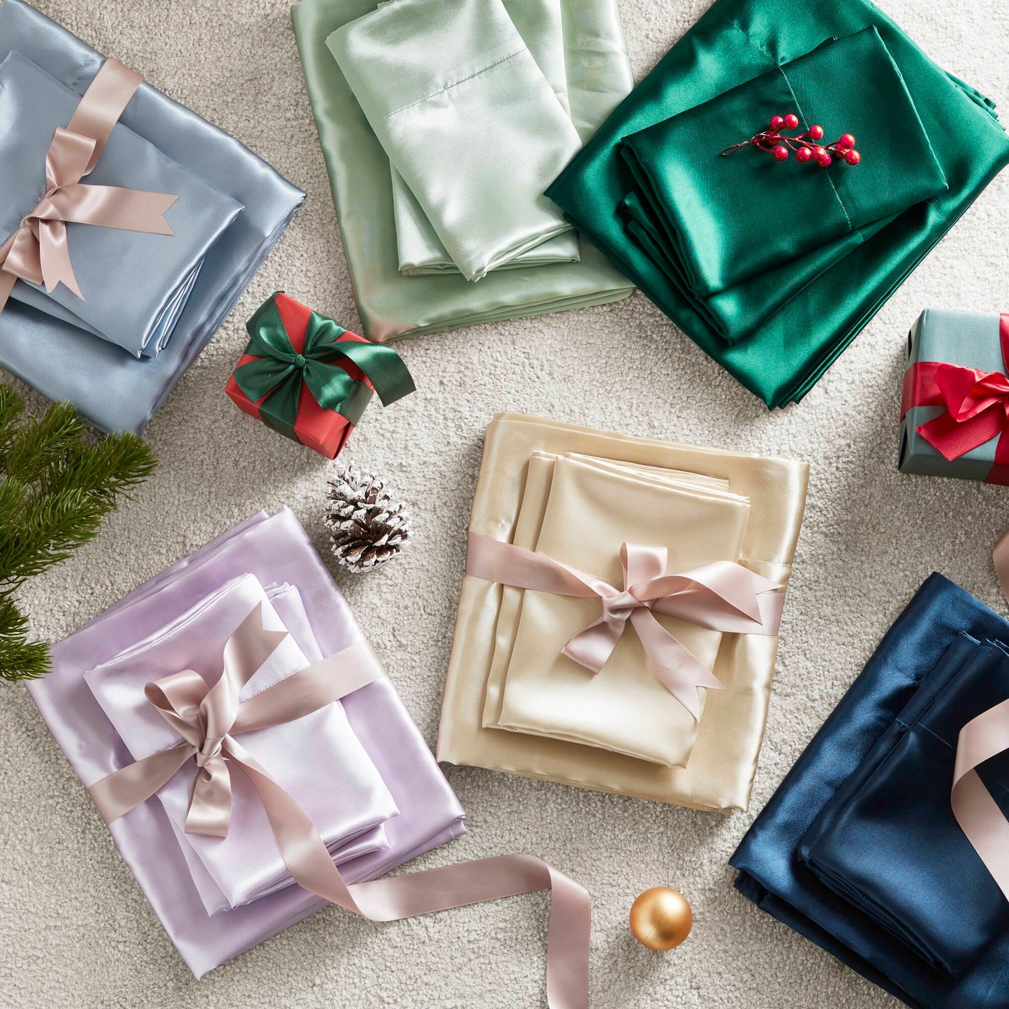 Satin Luxury Wrinkle Free Sheet Set with Pillowcases