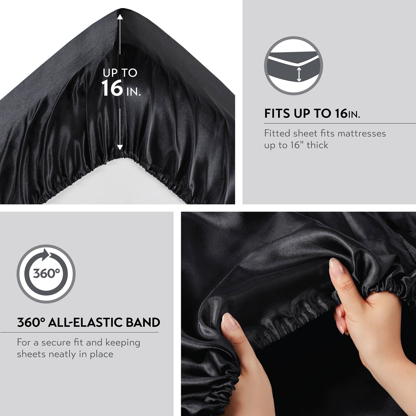 Satin Luxury Wrinkle Free Sheet Set with Pillowcases