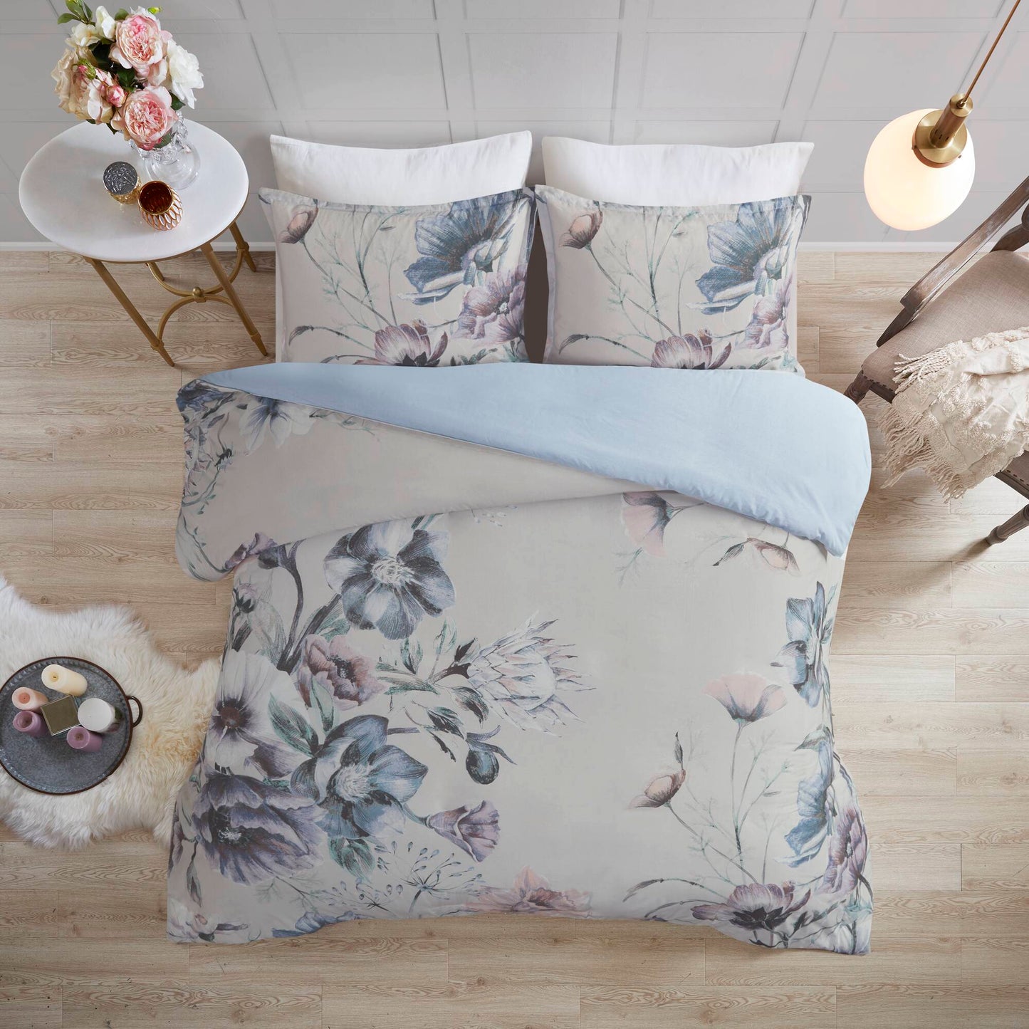 Floral Cotton Printed Duvet Cover Set