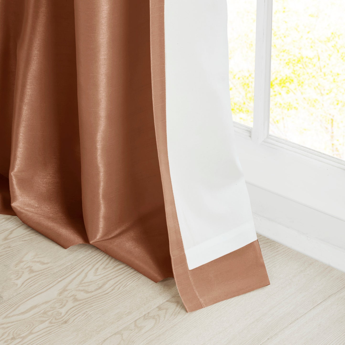 Twist Tab Lined Window Curtain Panel in Bronze
