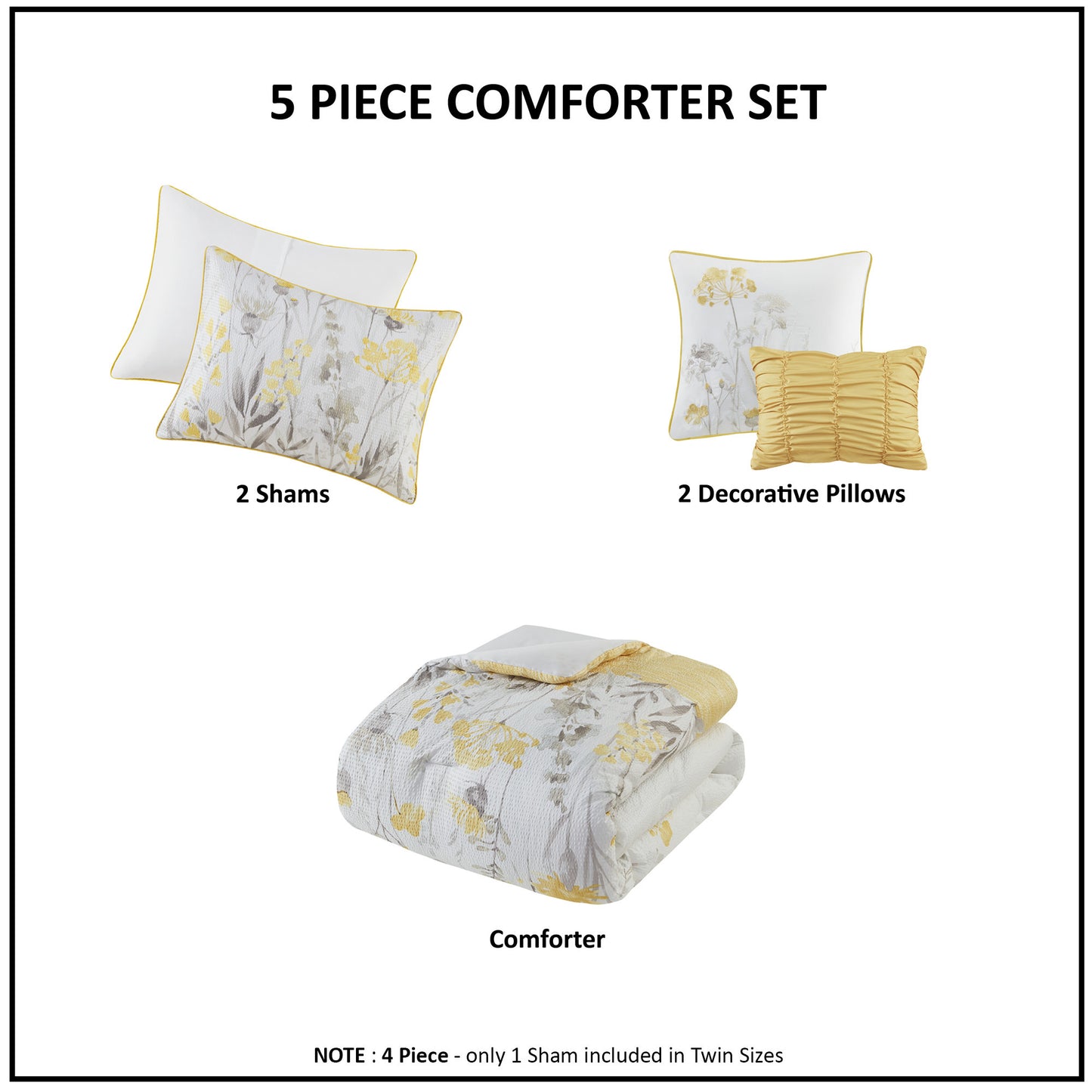 Floral Seersucker Comforter Set with Decor Pillows