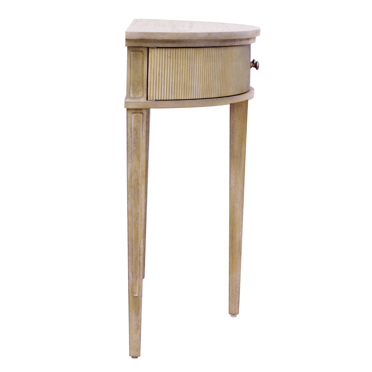 Demilune Console Table – Fluted Doors, Entryway Storage Accent Table