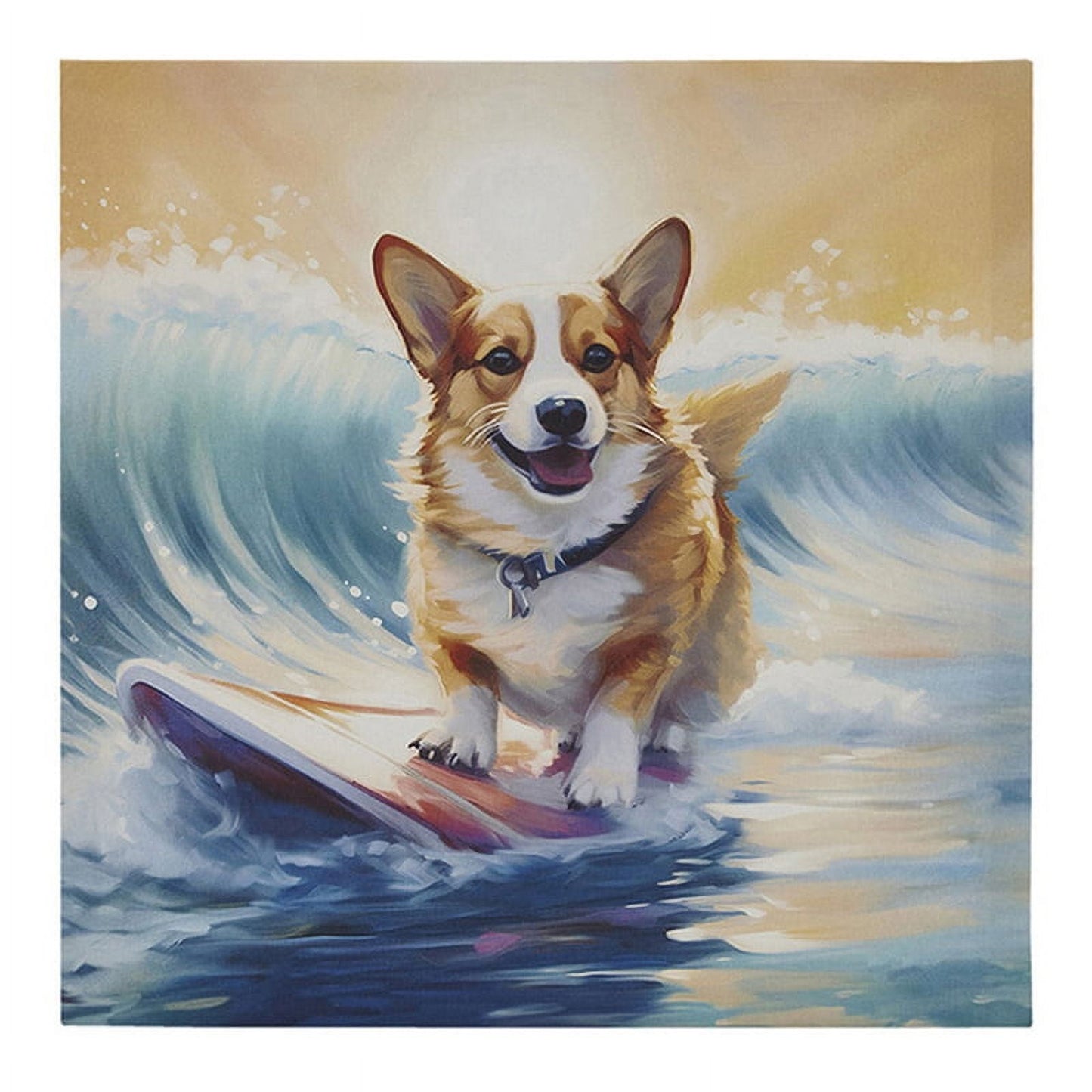 Beach Dogs Playful Yorkie Printed on Canvas Wall Art