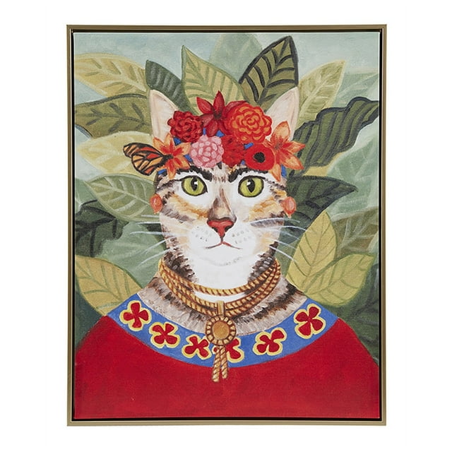Royal Cat Portrait Renaissance Style Kitty Framed Canvas Wall Art