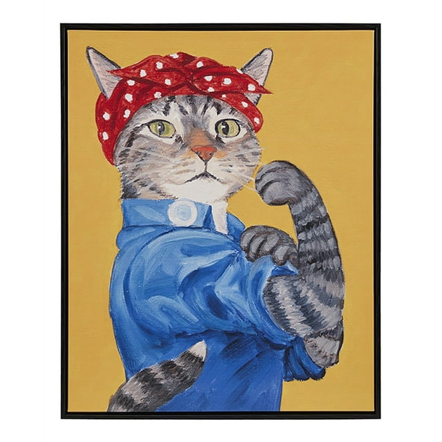 Royal Cat Portrait Renaissance Style Kitty Framed Canvas Wall Art