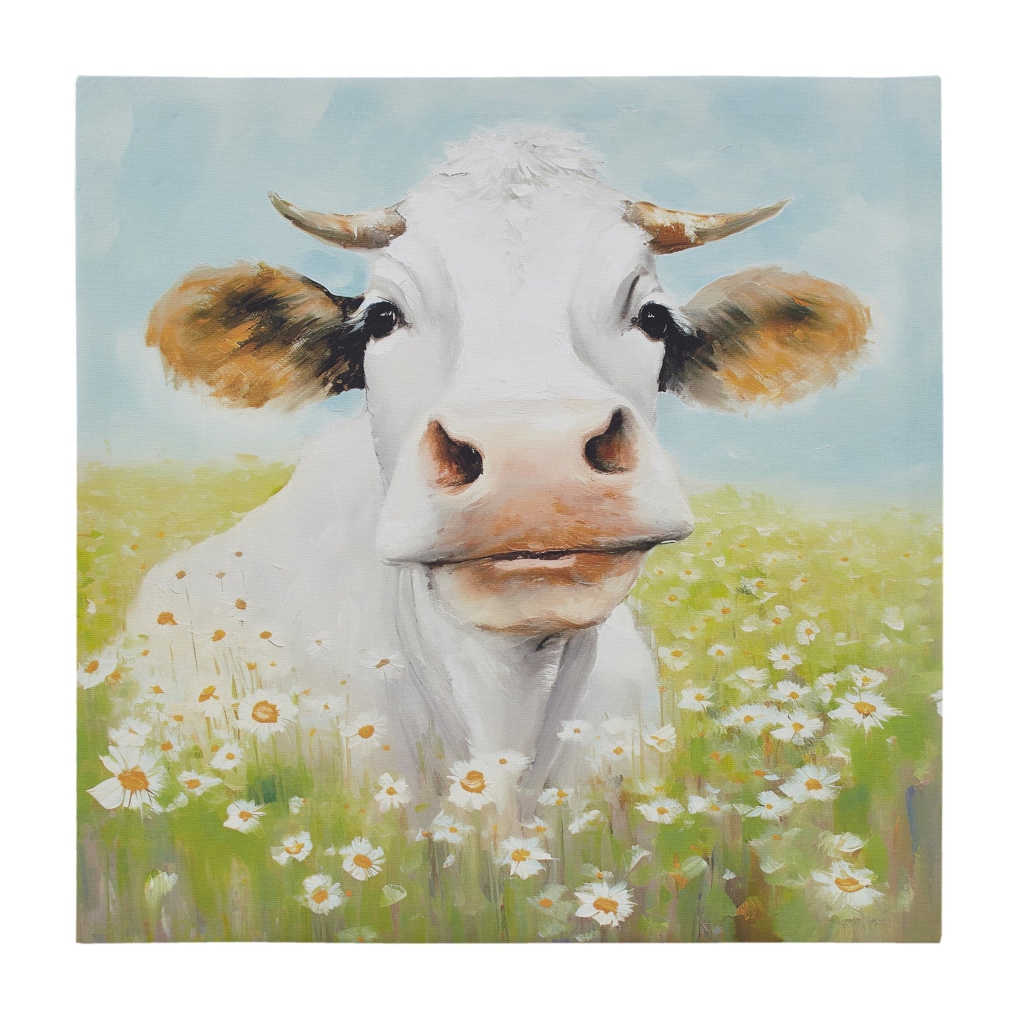 Farmhouse Style Sunshine Animals Pig Printed on Canvas Wall Art