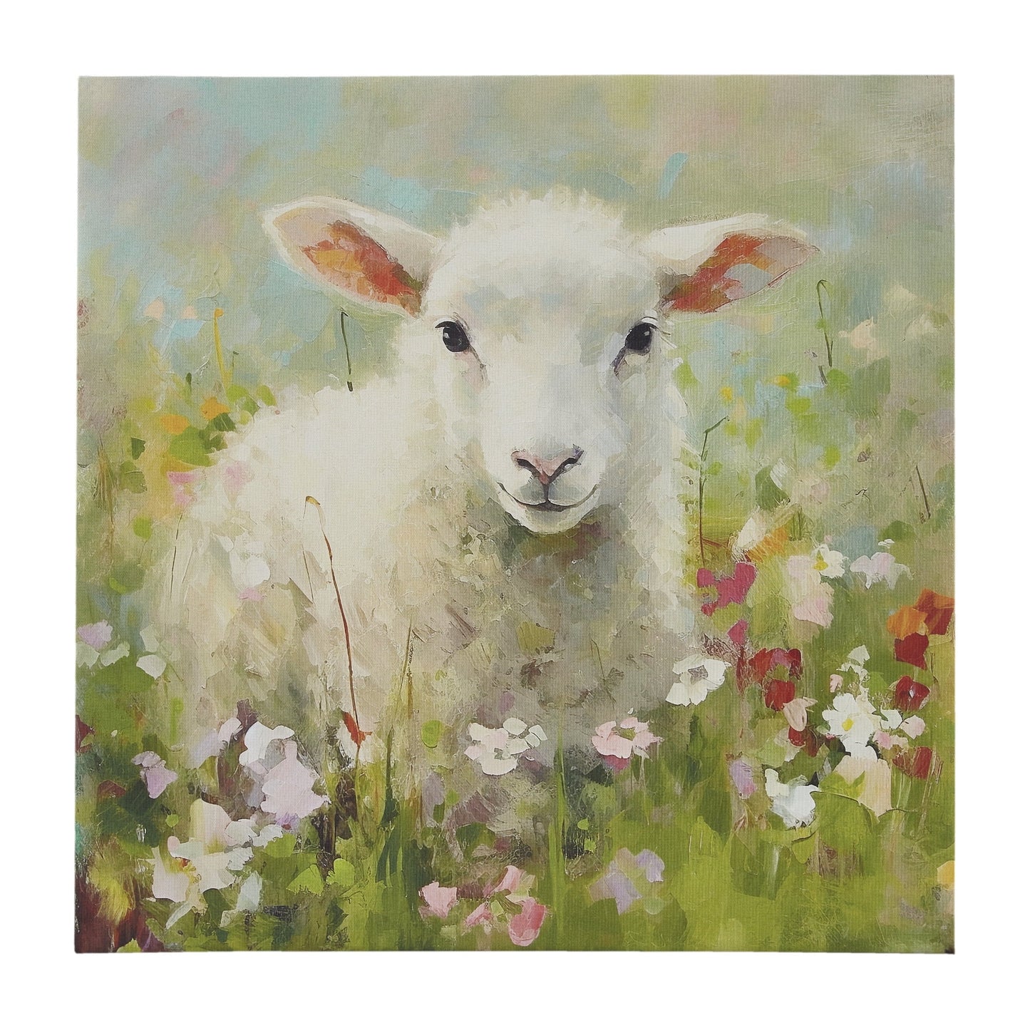 Farmhouse Style Sunshine Animals Pig Printed on Canvas Wall Art