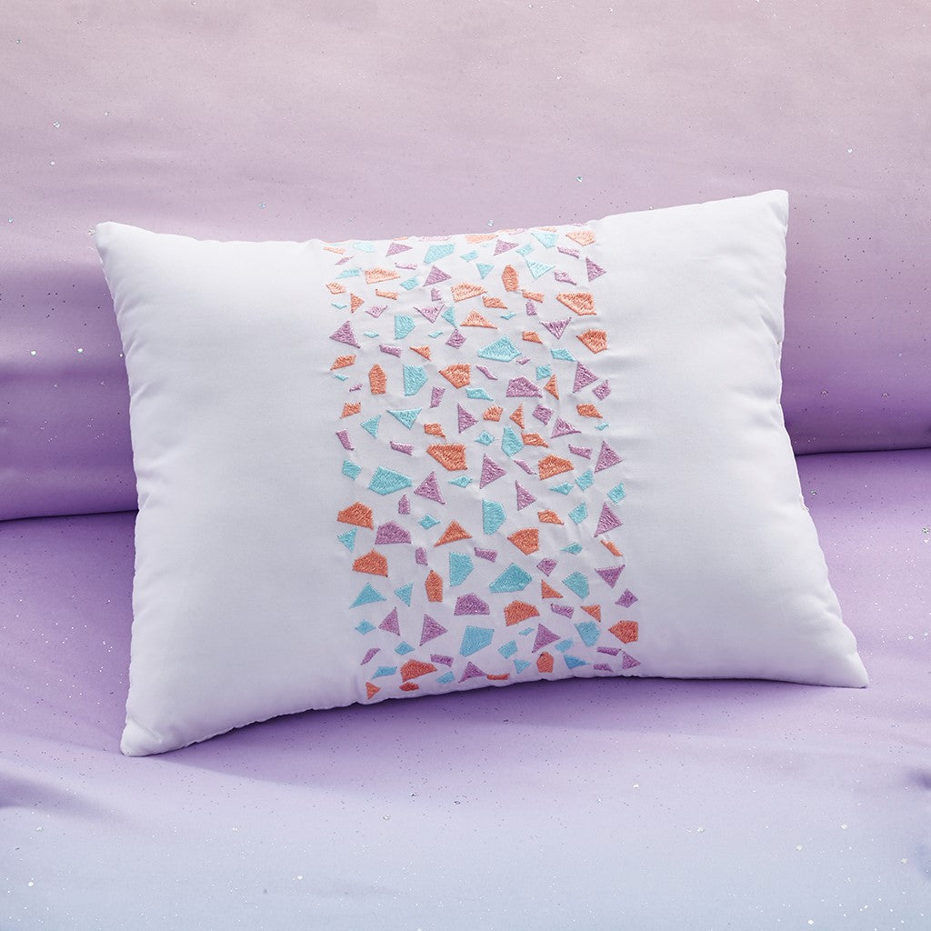 Metallic Glitter Printed Reversible Duvet Cover Set