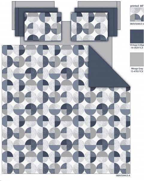 9-Piece Round Geometric Print Comforter Set, Bed-in-a-Bag Bedding Set